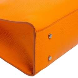 Pre Owned Aigner Orange Leather Cybill Tote