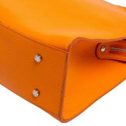 Pre Owned Aigner Orange Leather Cybill Tote