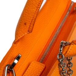 Pre Owned Aigner Orange Leather Cybill Tote