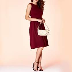 Aigner Beige/Cream Canvas And Leather Baguette