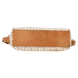 Aigner Beige/Cream Canvas And Leather Baguette