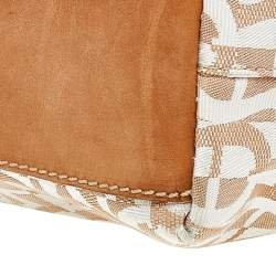 Aigner Beige/Cream Canvas And Leather Baguette