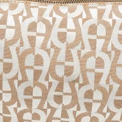 Aigner Beige/Cream Canvas And Leather Baguette