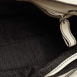 Pre Owned Aigner White Leather Satchel