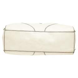 Pre Owned Aigner White Leather Satchel