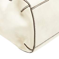 Pre Owned Aigner White Leather Satchel