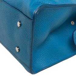 Pre Owned Aigner Blue Pebbled Leather Cybill Tote