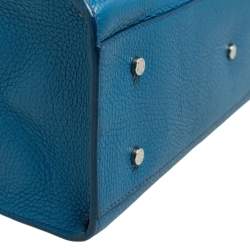 Pre Owned Aigner Blue Pebbled Leather Cybill Tote