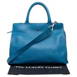 Pre Owned Aigner Blue Pebbled Leather Cybill Tote