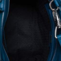 Pre Owned Aigner Blue Pebbled Leather Cybill Tote