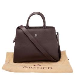 Pre Owned Aigner Burgundy Leather XS Cybill Tote