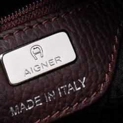 Pre Owned Aigner Burgundy Leather XS Cybill Tote