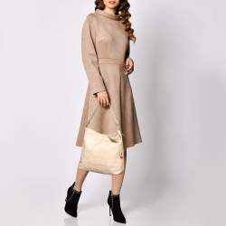 Pre Owned Aigner Beige Leather Hobo