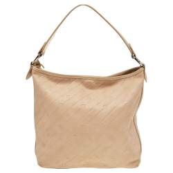Pre Owned Aigner Beige Leather Hobo