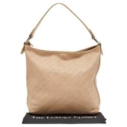 Pre Owned Aigner Beige Leather Hobo