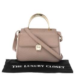 Pre Owned Aigner Pink Leather Genoveva Top Handle Bag