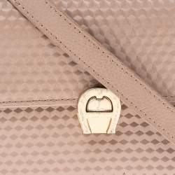 Pre Owned Aigner Pink Leather Genoveva Top Handle Bag