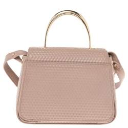 Pre Owned Aigner Pink Leather Genoveva Top Handle Bag