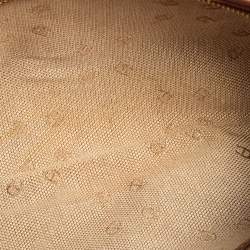 Pre Owned Aigner Brown Signature Canvas and Leather Baguette Shoulder Bag