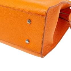 Pre Owned Aigner Orange Leather Cybill Tote