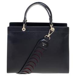 Pre Owned Aigner Black Leather Medium Carol Tote