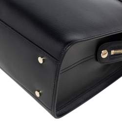 Pre Owned Aigner Black Leather Medium Carol Tote