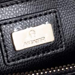 Pre Owned Aigner Black Leather Medium Carol Tote