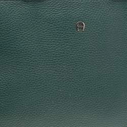Pre Owned Aigner Green Leather Tote