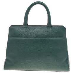 Pre Owned Aigner Green Leather Tote