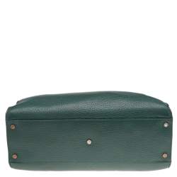 Pre Owned Aigner Green Leather Tote