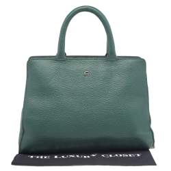 Pre Owned Aigner Green Leather Tote