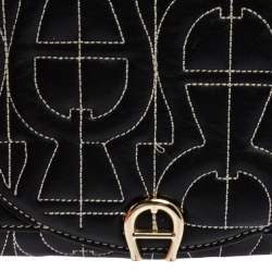 Pre Owned حقيبة كتف أيغنر ديادورا جلد أسود