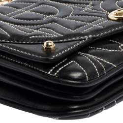 Pre Owned حقيبة كتف أيغنر ديادورا جلد أسود