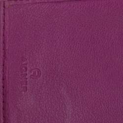 Aigner Magenta Signature Canvas and Leather Trifold Wallet