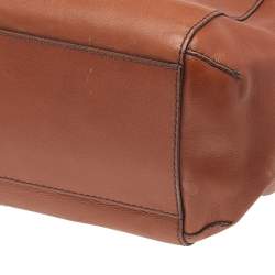 Pre Owned Aigner Brown Leather Flap Satchel