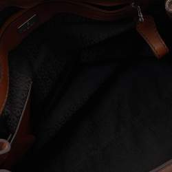 Pre Owned Aigner Brown Leather Flap Satchel