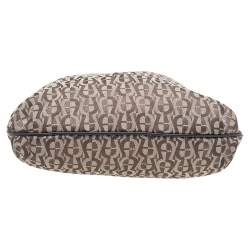 Pre Owned Aigner Beige-Brown Signature Canvas And Leather Hobo