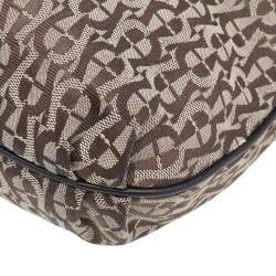 Pre Owned Aigner Beige-Brown Signature Canvas And Leather Hobo
