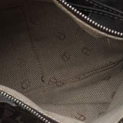 Pre Owned Aigner Dark Brown Signature Fabric And Leather Hobo