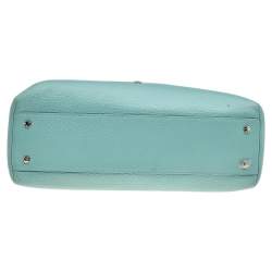 Pre Owned Aigner Mint Blue Leather Shoulder Bag