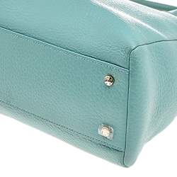 Pre Owned Aigner Mint Blue Leather Shoulder Bag
