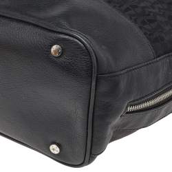 Pre Owned Aigner Black Signature Canvas and Leather Shoulder Bag