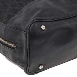 Pre Owned Aigner Black Signature Canvas and Leather Shoulder Bag