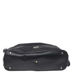 Pre Owned Aigner Black Signature Canvas and Leather Shoulder Bag