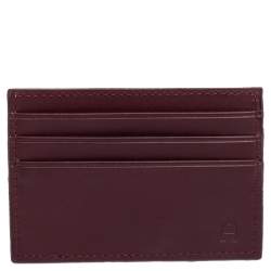 Pre Owned حافظة بطاقات أيغنر جلد عنابي