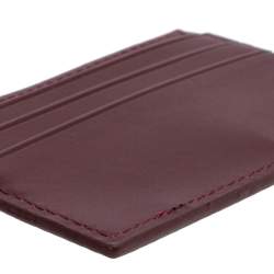 Pre Owned حافظة بطاقات أيغنر جلد عنابي