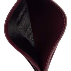 Pre Owned حافظة بطاقات أيغنر جلد عنابي