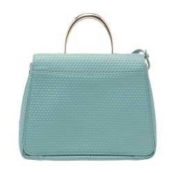 Pre Owned Aigner Mint Green Embossed Leather Genoveva Top Handle Bag