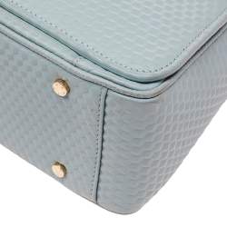 Pre Owned Aigner Mint Green Embossed Leather Genoveva Top Handle Bag