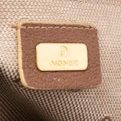 Pre Owned Aigner Brown Leather Satchel